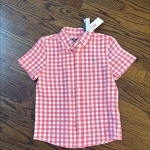 Vineyard Vines Kids Red Checkered Button Down Shirt